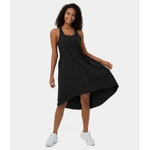 Halara Womens Breezeful Racerback High Low Flowy Midi Casual Dress